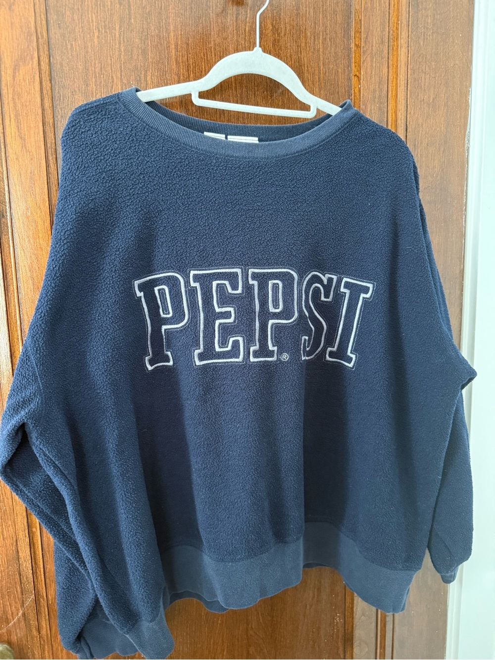 Vintage Pepsi Navy Fleece Spellout Crewneck Sweatshirt XL